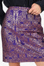 Dries Van Noten Purple Jacquard Mini Skirt Size 40