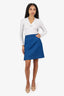 Nina Ricci Blue Wool Mini Skirt Size 42
