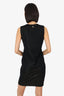 Roberto Cavalli Black/Gold Wool Knit Sleeveless Dress Size 44