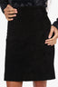 The Row Black Suede Mini Skirt Size 10
