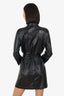 Nanushka Black Faux Leather Belted Button Up Dress Size M