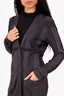 Burberry Grey Metallic Silk Knit Long Cardigan size L