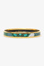 Hermès Gold Tone Green/Multicolour Enamel Thin Bangle