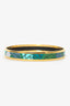 Hermès Gold Tone Green/Multicolour Enamel Thin Bangle