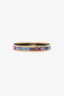 Hermès Gold Tone Pink/Multicolour Enamel Thin Bangle