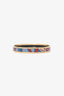Hermès Gold Tone Pink/Multicolour Enamel Thin Bangle