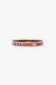 Hermès Gold Tone Pink/Multicolour Enamel Thin Bangle