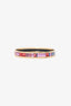Hermès Gold Tone Pink/Multicolour Enamel Thin Bangle