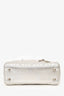 Christian Dior 2017 Silver Metallic Leather Cannage Small Lady Dior with Strap