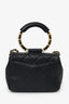 Pre-Loved Chanel™ 2019 Black Lambskin Quilted Mini In The Loop Circular Handle Bag