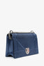 Christian Dior 2015 Blue Metallic Leather Medium 'Diorama' Shoulder Bag