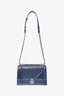 Christian Dior 2015 Blue Metallic Leather Medium 'Diorama' Shoulder Bag