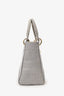 Christian Dior 2020 Grey Cannage Embroidered Canvas Medium Lady D-Lite With Strap