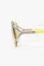 Christian Dior Vintage Yellow Clear Frame Square Sunglasses