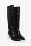 Paris Texas Black Croc Embossed Stiletto 60 Tall Boots Size 38