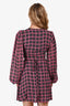 Ganni Black/Pink Check Wrap Mini Dress Size 36
