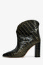 Paris Texas Croc Black/Gold Croc Embossed Ankle Boots Size 39