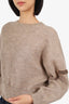 Brunello Cucinelli Gold Metallic Mohair Beaded Sweater Size XS