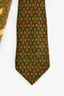 Salvatore Ferragamo Green Floral Print Silk Tie