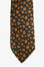 Hermès Vintage Grey/Yellow Floral Print Silk Tie