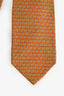 Salvatore Ferragamo Orange/Yellow Print Silk Tie