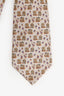 Salvatore Ferragamo Light Grey Cow Print Silk/Cashmere/Cotton Tie