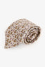 Salvatore Ferragamo Light Grey Cow Print Silk/Cashmere/Cotton Tie