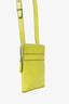 Salvatore Ferragamo Yellow Calfskin Gancini Embossed Travel Pouch