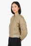Saint Laurent Brown Padded Bomber Jacket Size 36