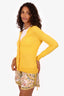 Sandro Yellow Cashmere Lace-Back Cardigan Size 1