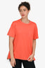 Sacai Orange Pleated Zip Side T-Shirt Size 4