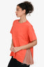 Sacai Orange Pleated Zip Side T-Shirt Size 4