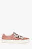 Roger Vivier Pink Velvet Crystal Velcro Buckle Sneakers Size 38