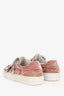 Roger Vivier Pink Velvet Crystal Velcro Buckle Sneakers Size 38