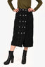 Sandro Black Denim Button Front Pencil Skirt Size 38
