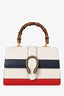Gucci Cream/Red/Navy Leather Bomboo Handle Medium Dionysus Bag with Strap