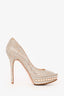 Jimmy Choo Crystal Embellished 'Kendall' Peep-Toe Platform Heels Size 37.5
