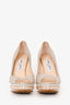 Jimmy Choo Crystal Embellished 'Kendall' Peep-Toe Platform Heels Size 37.5