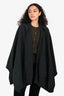 Burberry Grey Wool/Cashmere Poncho Cardigan One Size