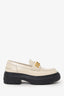 Fendi White Leather Fendigraphy Lug Sole Loafers Size 39