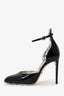 Gucci Black Patent Daisy Ankle Strap Pumps Size 38.5