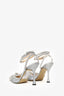 Mach & Mach Silver Glittered Bow Strappy Mules Size 39