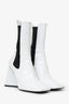 The Attico White Devon Beatle Croco Chelsea Boots Size 39