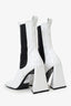 The Attico White Devon Beatle Croco Chelsea Boots Size 39