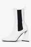 The Attico White Devon Beatle Croco Chelsea Boots Size 39