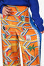 Casablanca Orange Silk Printed Wide Leg Pants Size 40