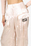 Fendi Beige Satin FF Baguette Detail Cargo Pants Size 42