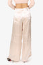 Fendi Beige Satin FF Baguette Detail Cargo Pants Size 42