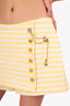 Zimmermann Yellow/White Striped High Tide Cropped Top With Skort Set Size 2