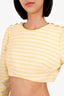 Zimmermann Yellow/White Striped High Tide Cropped Top With Skort Set Size 2